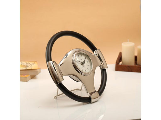 Wheel steel clock silver and black - WoodenTwist