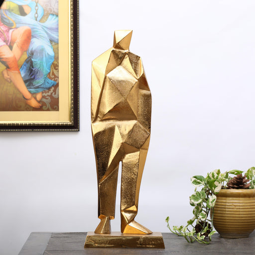 Ethan - The Dreamer Sculpture Golden Color - WoodenTwist