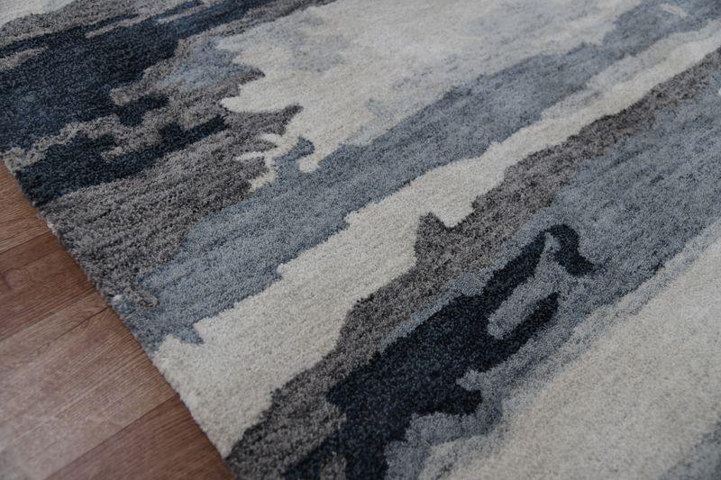Hand Tufted Abstract Dark Grey Color Carpet