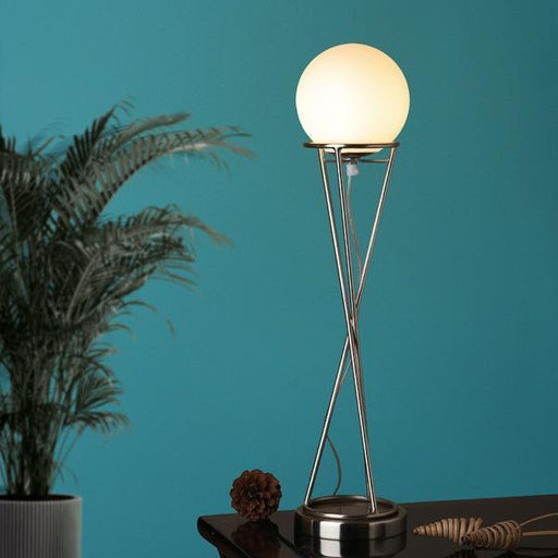" Sybil's Orb" Silver by Décor de Maison silver table lamp in Pewter finish - WoodenTwist