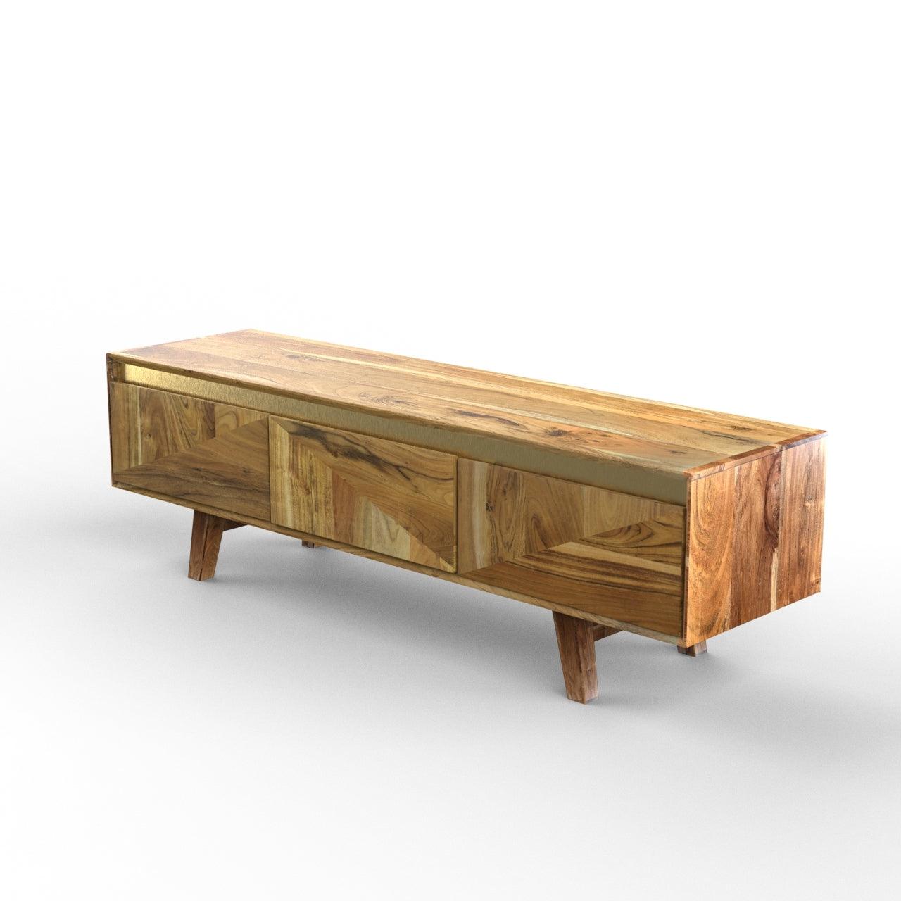 Mirar Handmade Solid Sheesham Wood TV Unit for Living Room - WoodenTwist