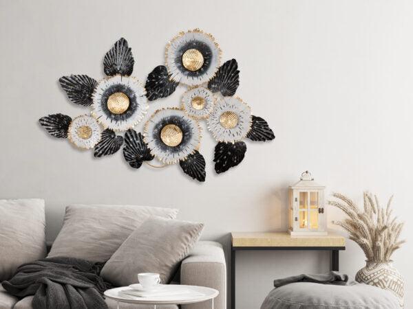 Black & White Sun Flower Stylish Wall Art - WoodenTwist