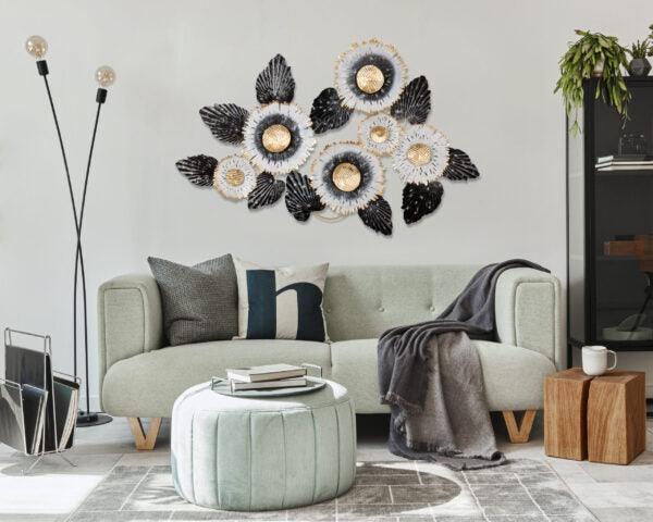 Black & White Sun Flower Stylish Wall Art - WoodenTwist