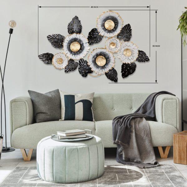 Black & White Sun Flower Stylish Wall Art - WoodenTwist