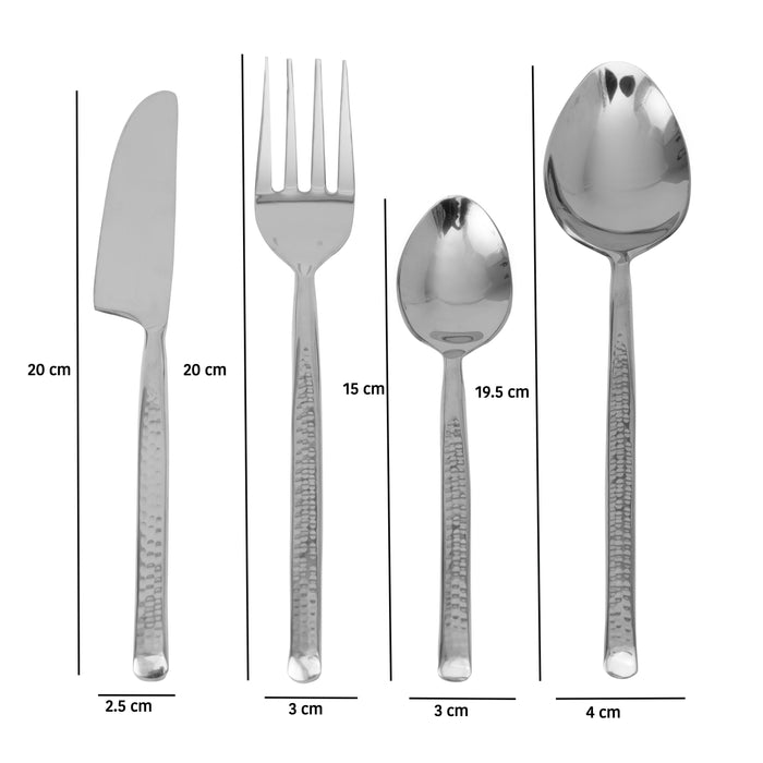 High-quality artisan dot silver cutlery