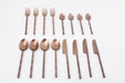 Bamboo Elegance Copper Cutlery (Set of 24) 6Knife, 6Fork,6 RiceSpoon,6 Dessert Spoon - WoodenTwist