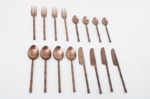 Eco-friendly bamboo flatware with copper accents