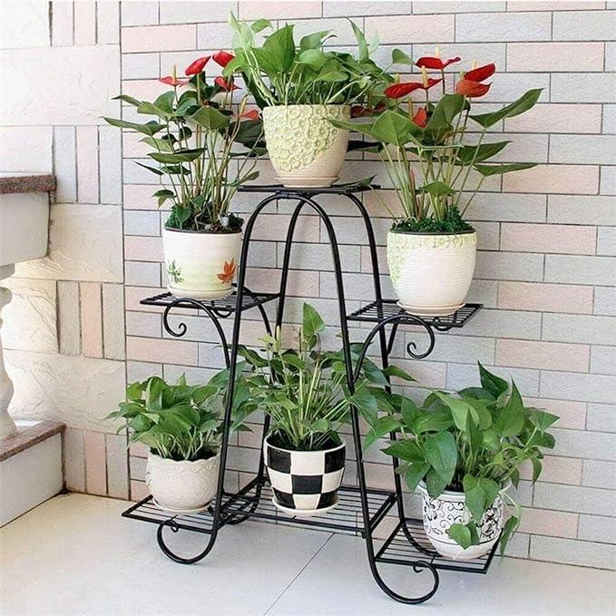6 Tier Plant Stands, Flower Pot Holder Shelf - WoodenTwist
