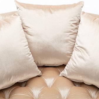 Wooden Twist Barrel Button Tufted Design Modern Round Sofa For Living Room with 3 Pillows - WoodenTwist