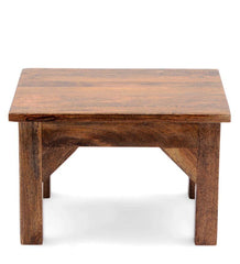 Solid Mango Wood Foot Stool In Brown Colour - WoodenTwist