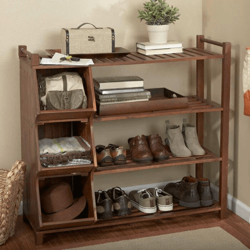 Nuez Wooden Handmade Solid Sheesham Wood Shoe Rack - WoodenTwist