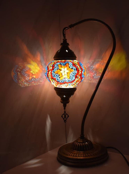 Swan Turkish Glass Light Lamp - Ambient Lighting in Living Room