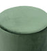 Solid Wood Foot Stool In Velvet Green Colour - WoodenTwist