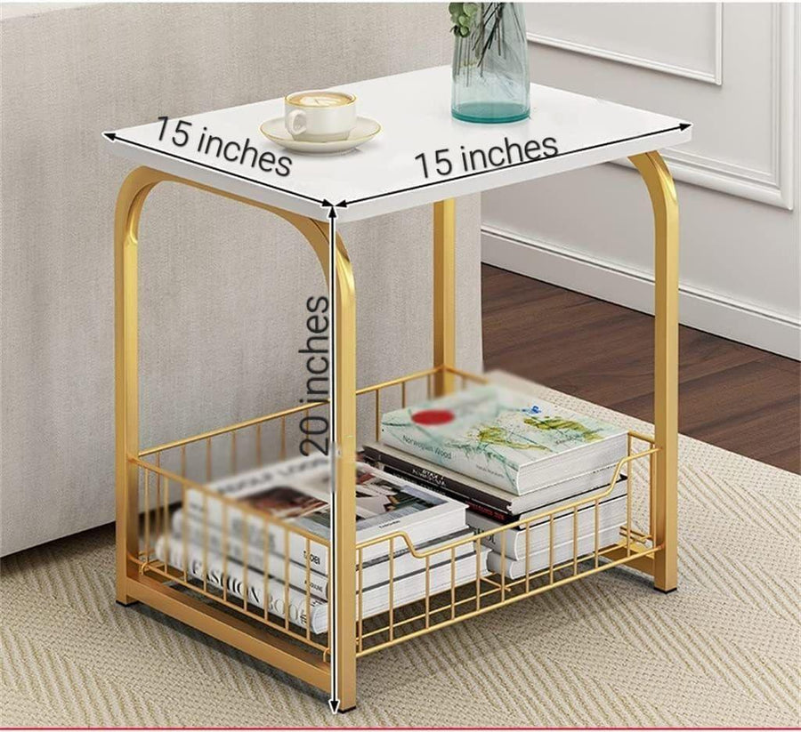 Square marble top on an iron frame