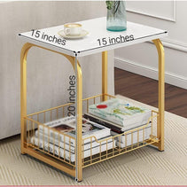 Square Sofa Side basket Table. - WoodenTwist