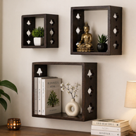 Wooden Square Nesting Floating Wall Shelves Set of 3 - WoodenTwist