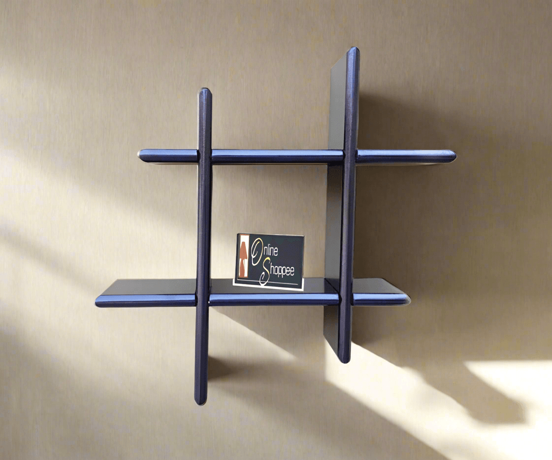 Criss Cross Floating Wall Shelf modern wall mounted storage for living room
