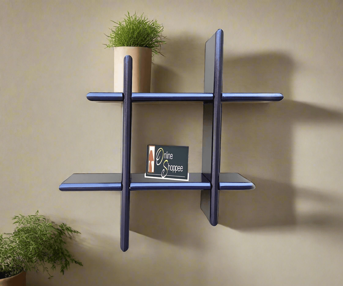 Criss Cross Floating Wall Shelf decorative wooden storage shelves