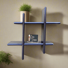 Criss Cross Floating Wall Shelf decorative wooden storage shelves