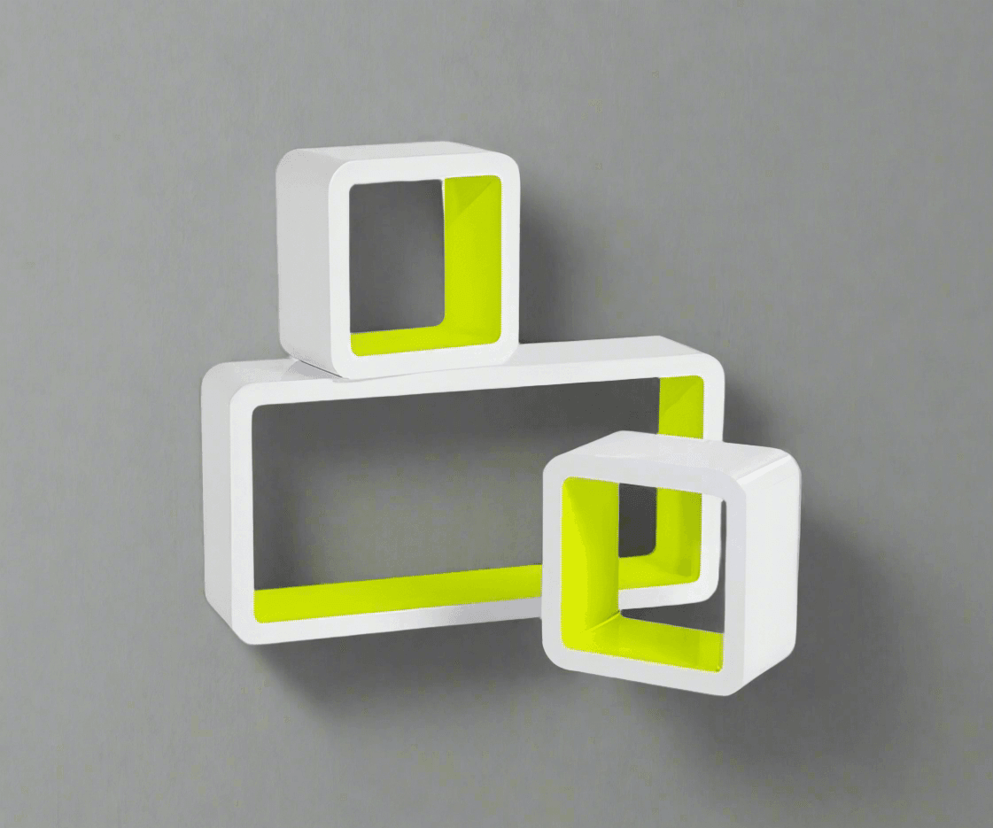 Wooden Twist Grande Cube Floating Wall Shelves ( Set of 3 ) - WoodenTwist