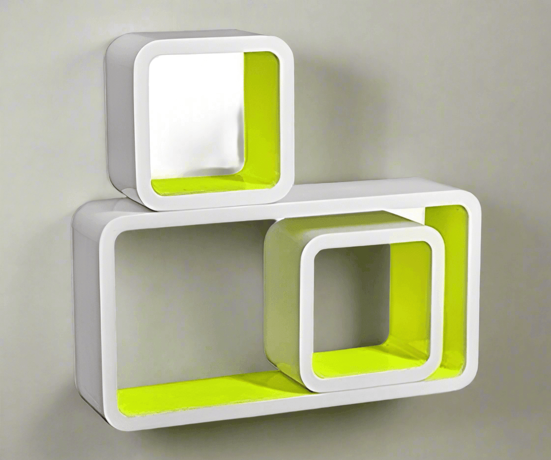 Wooden Twist Grande Cube Floating Wall Shelves ( Set of 3 ) - WoodenTwist