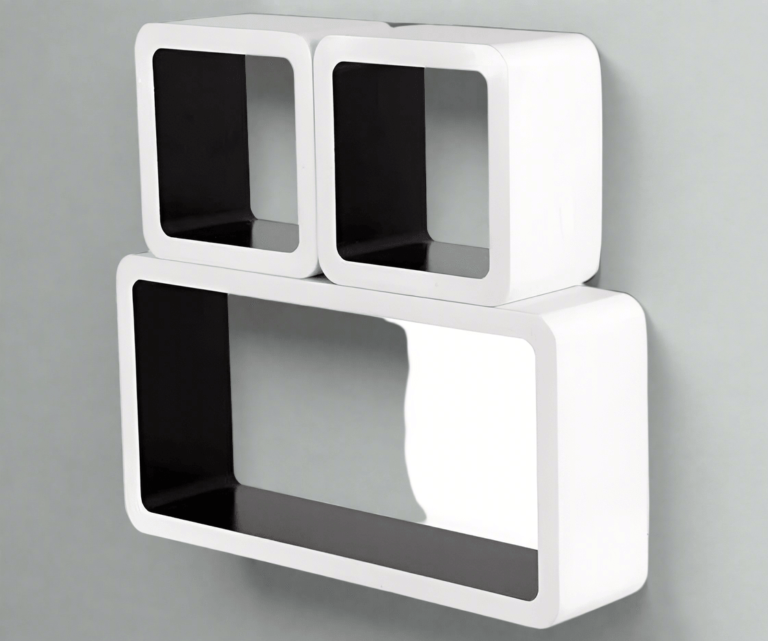 Wooden Twist Grande Cube Floating Wall Shelves ( Set of 3 )