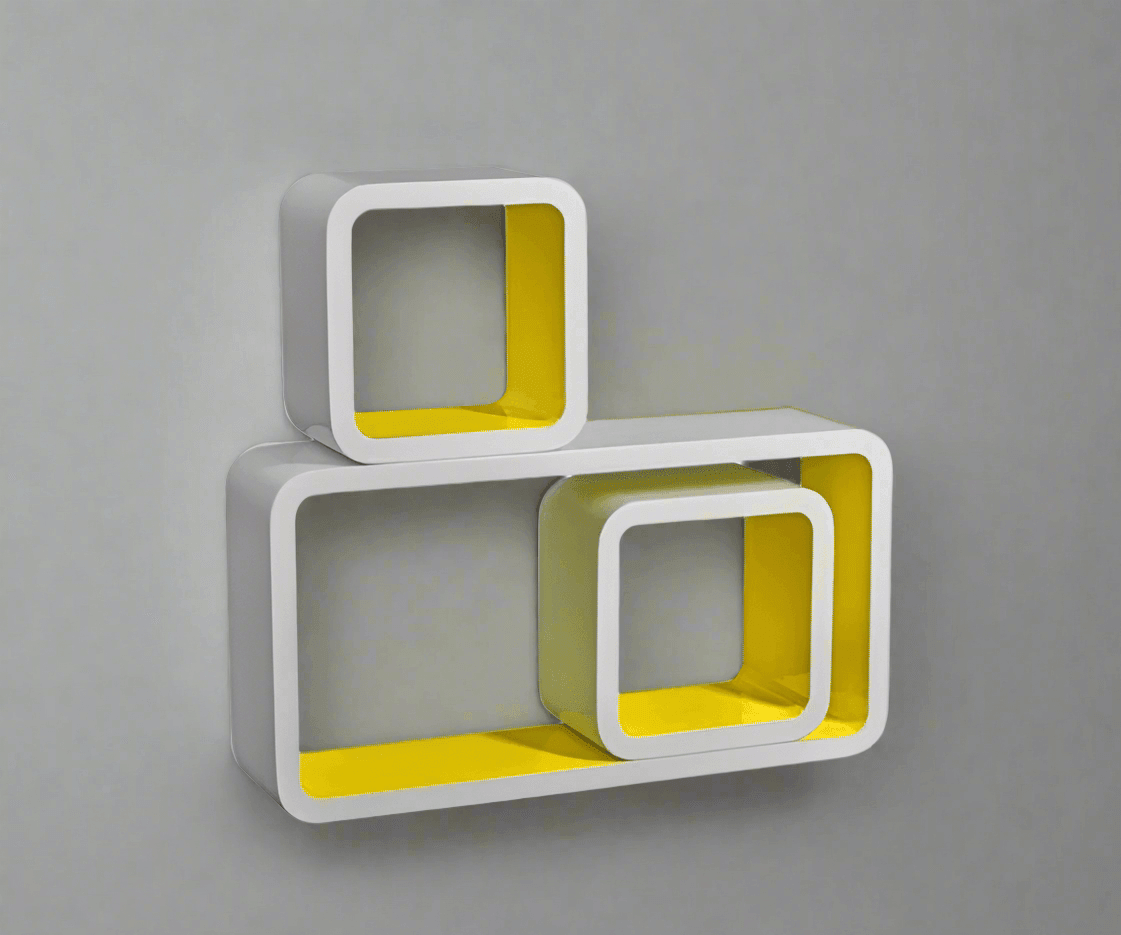 Wooden Twist Grande Cube Floating Wall Shelves ( Set of 3 ) - WoodenTwist