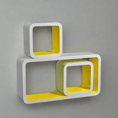 Wooden Twist Grande Cube Floating Wall Shelves ( Set of 3 ) - WoodenTwist