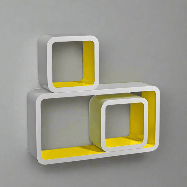 Wooden Twist Grande Cube Floating Wall Shelves ( Set of 3 ) - WoodenTwist