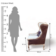 Wooden Twist Wing Back Sheesham Wood Armchair (Antique Brown) - WoodenTwist