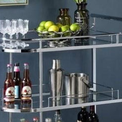 Three Tier Bar Cart with Smooth Rolling Wheels