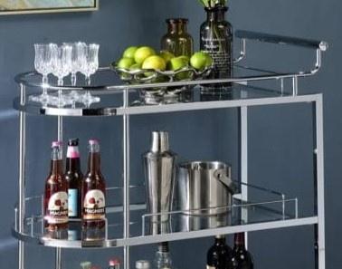 Three Tier Bar Cart with Smooth Rolling Wheels
