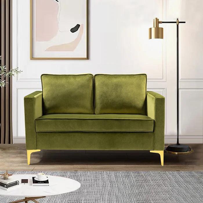 A Solid Wood 2-Seater Bench With Two Cushions