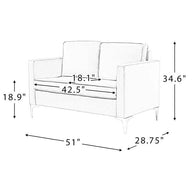 Wooden Twist Avión Solid Wood Loveseat 2-Seater Bench with Two Cushions - WoodenTwist