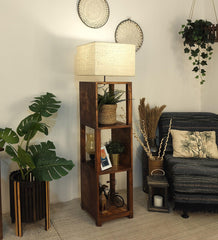 Pinewood floor lamp