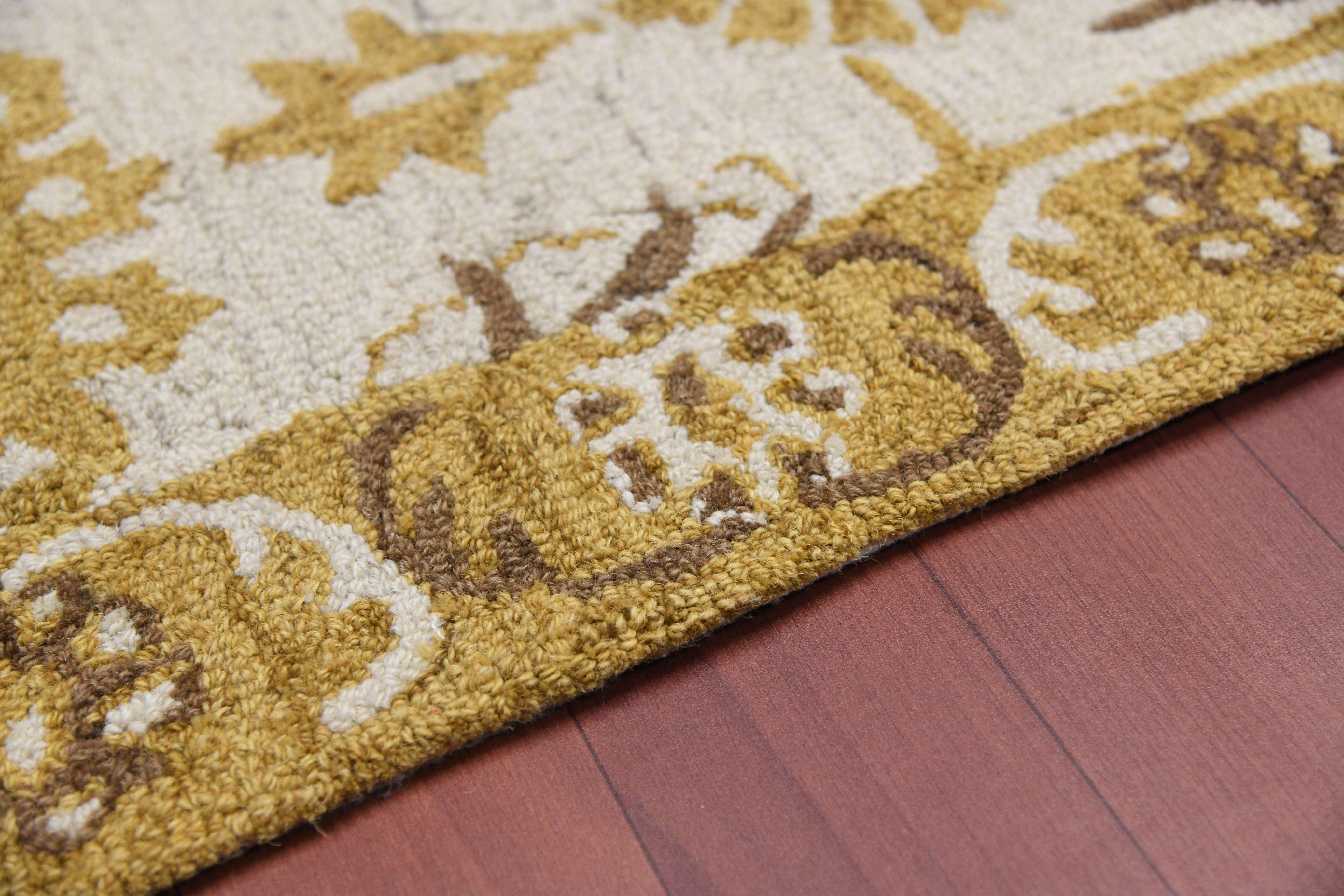 Hand Tufted Romania Gold Color Carpet - WoodenTwist