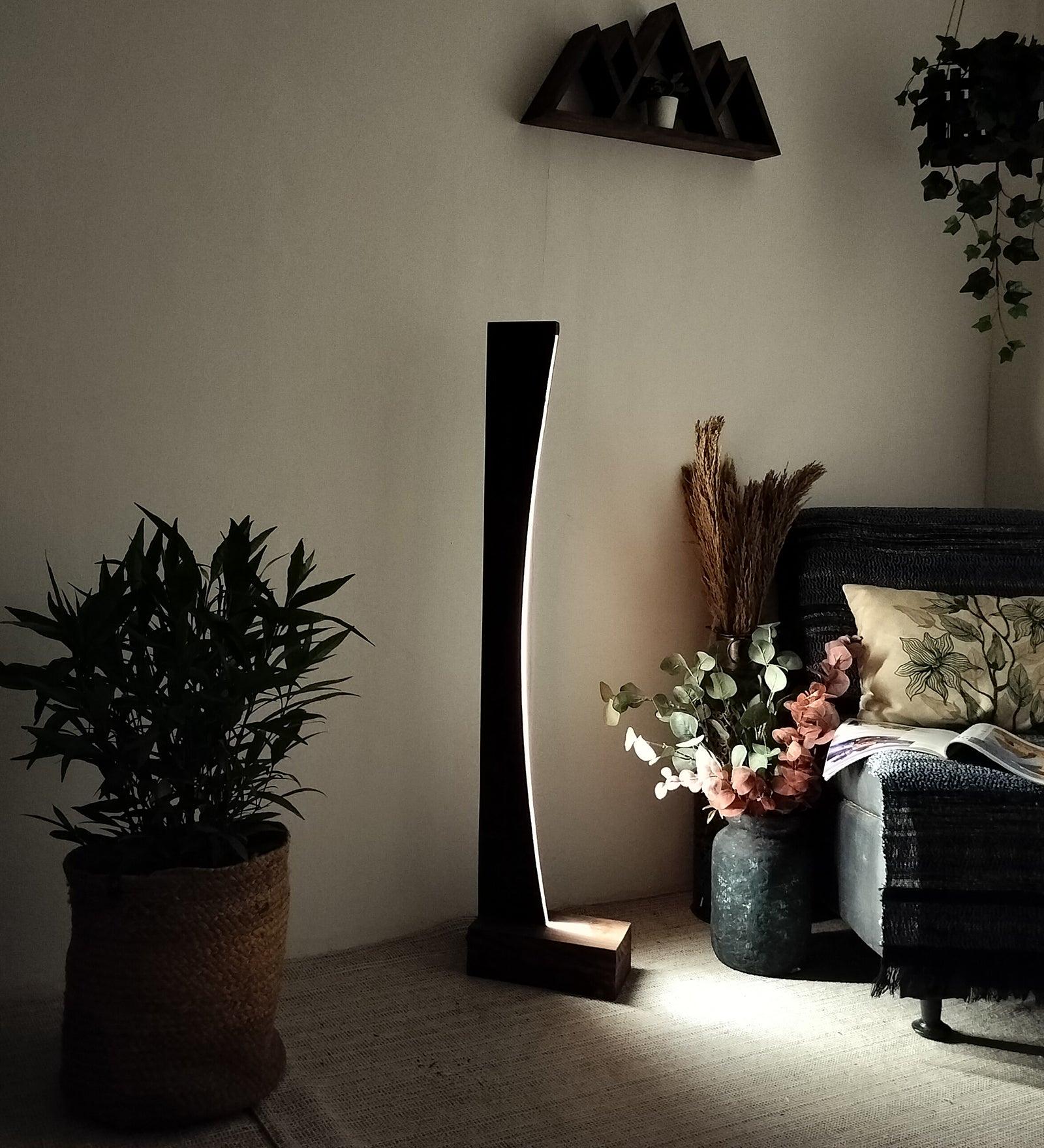 Arc LED Wooden Floor Lamp - WoodenTwist