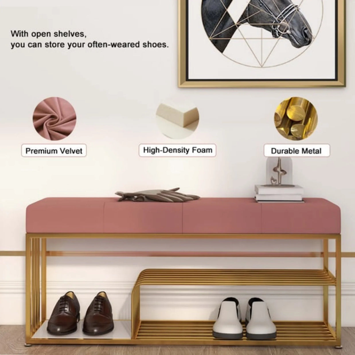 Art Deco-Inspired Seating Bench