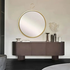 Art deco-inspired round mirror 