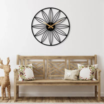 Artistic Black Metal Wall Clock 