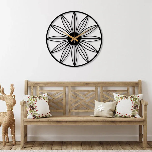 Artistic Black Metal Wall Clock 