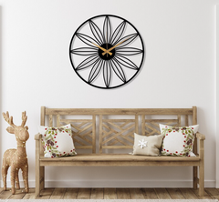 Artistic Black Metal Wall Clock 