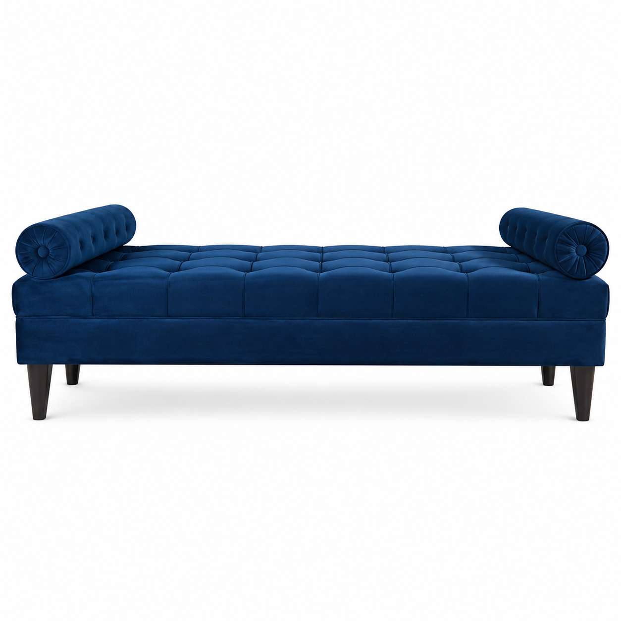 Bolstered Three Seater Diwan Lounge Sofa for Living Room (Blue Velvet)