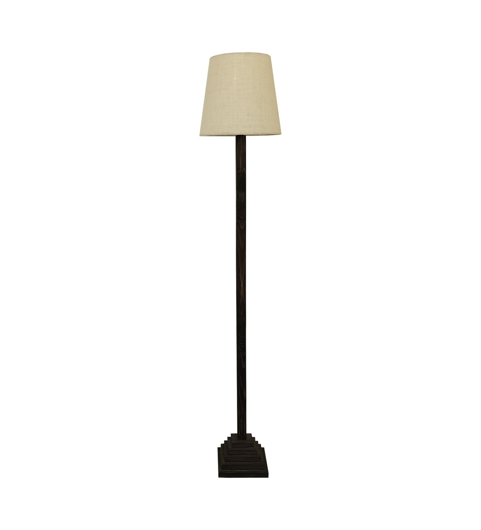 Modern Pinewood Babel Floor Lamp – Elegant Conical Design - WoodenTwist