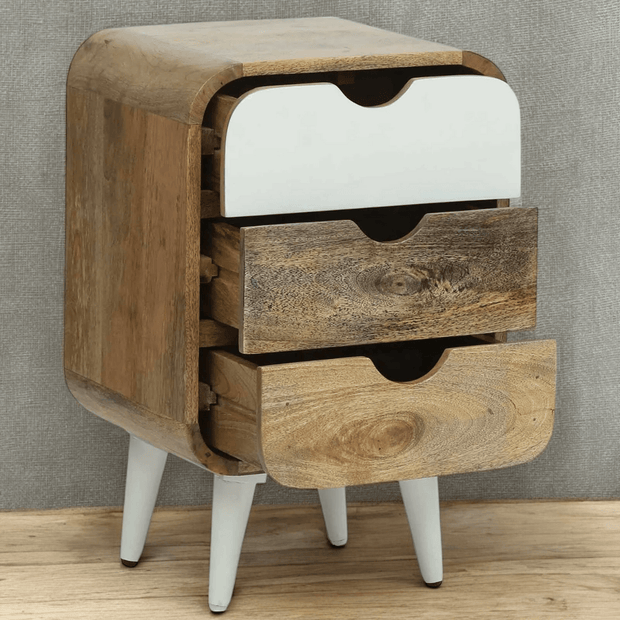 Wooden Twist Solivne Nightstand Bedside Table with 3 Spacious Storage Drawers - WoodenTwist
