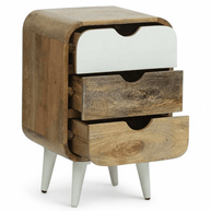 Wooden Twist Solivne Nightstand Bedside Table with 3 Spacious Storage Drawers - WoodenTwist