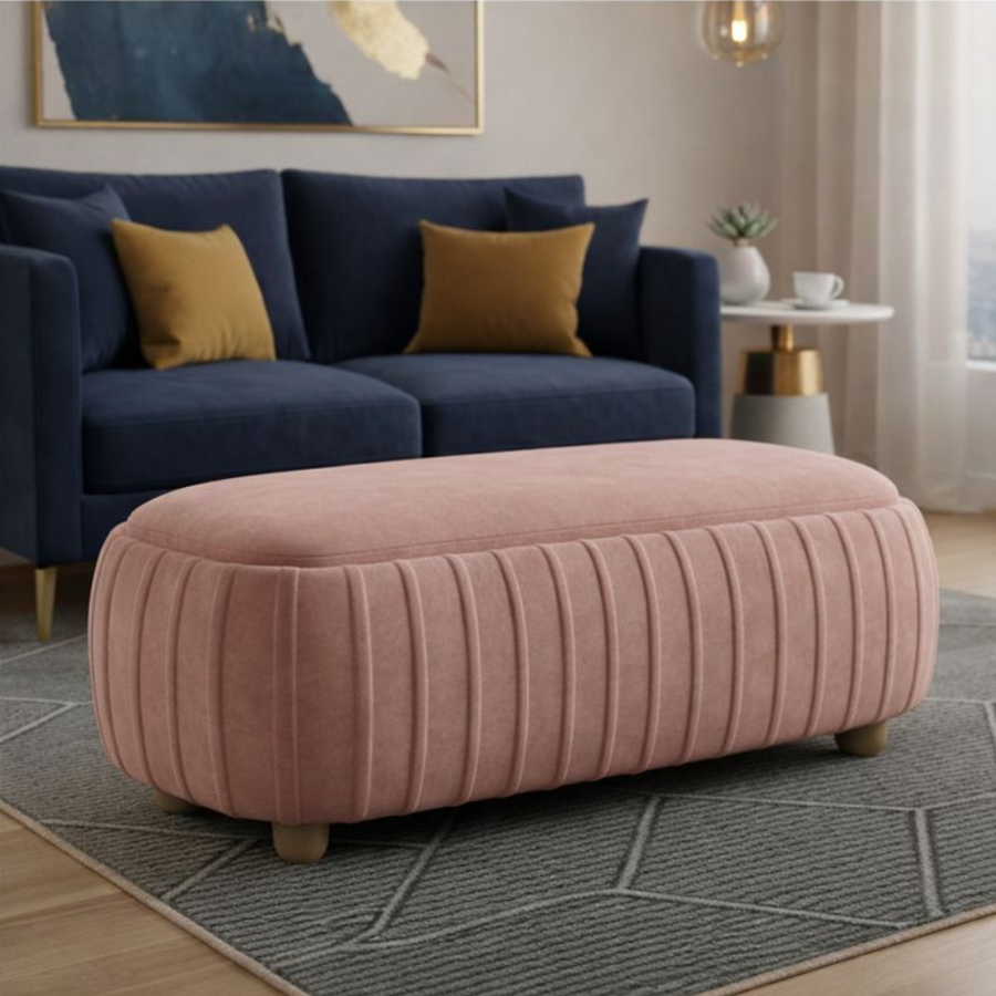 Boucle fabric on a solid wood and plywood frame