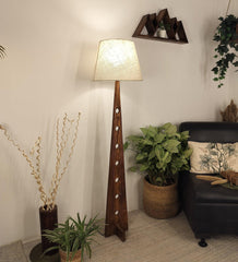 Pinewood floor lamp