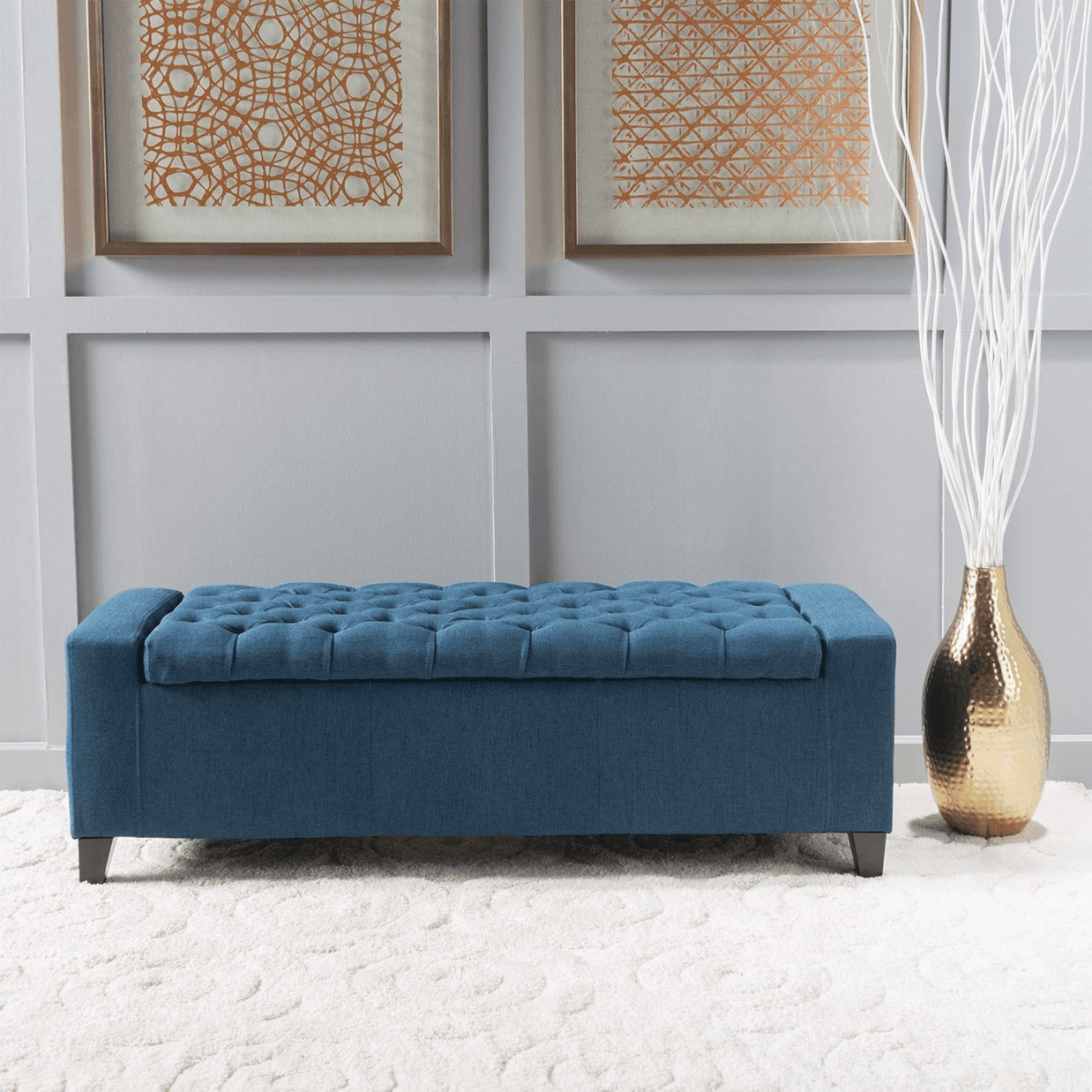 Wooden Twist Storage Bench