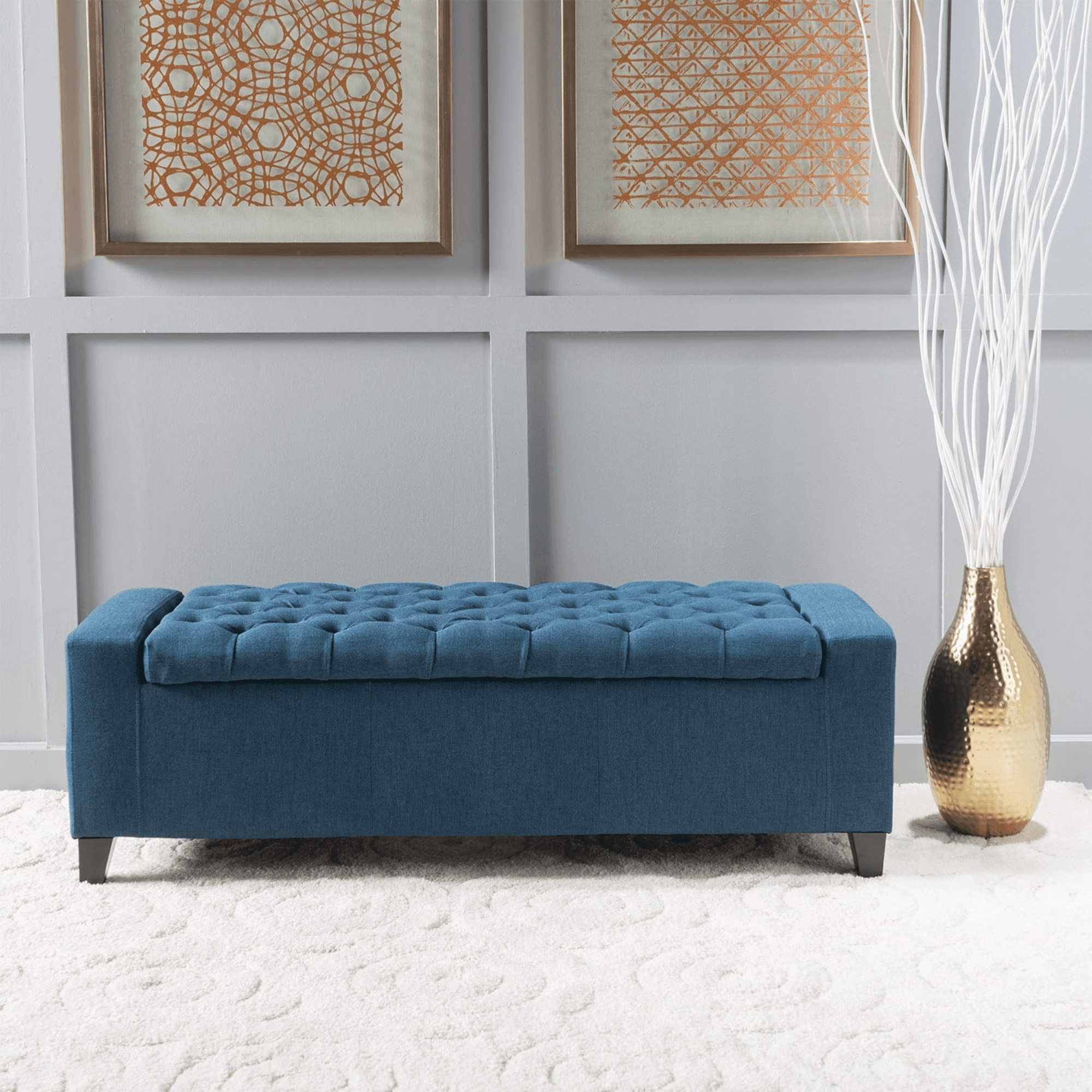 Wooden Twist Storage Bench